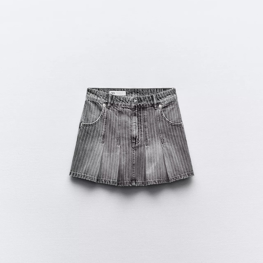 Zara Gray Denim Skirt